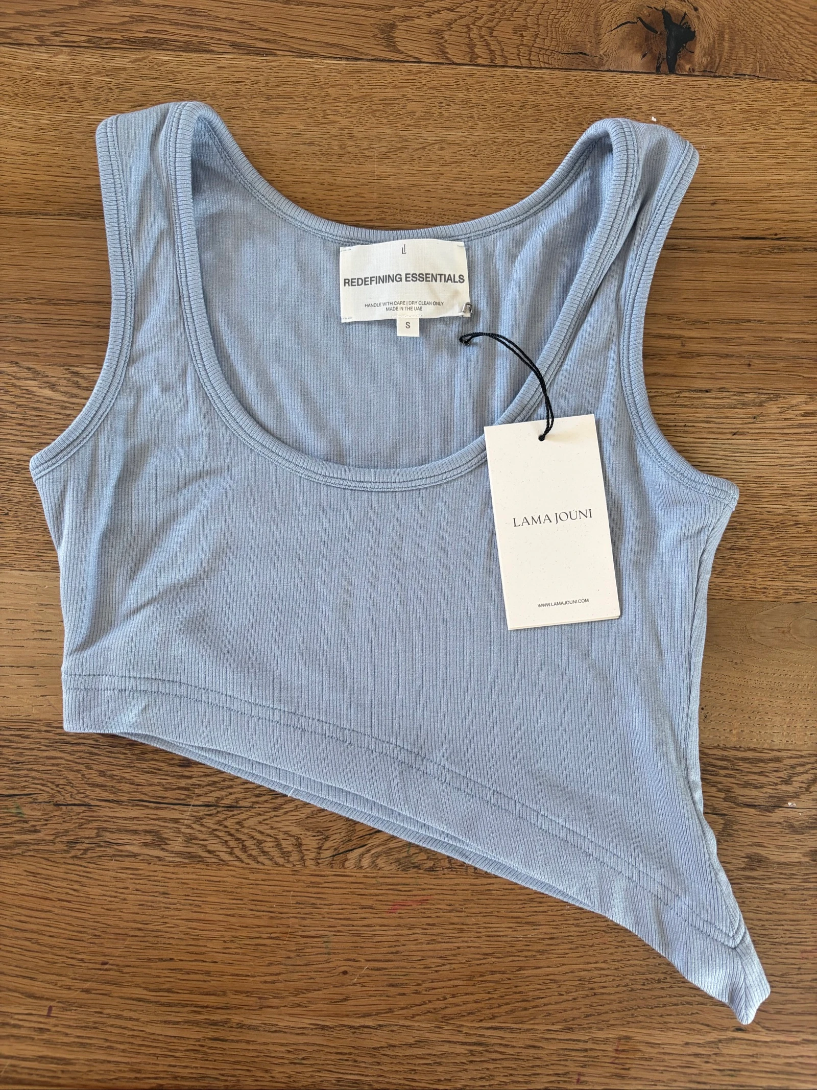 Top asymétrique en coton Lama Jouni bleu - Neuf avec étiquette - Taille S
